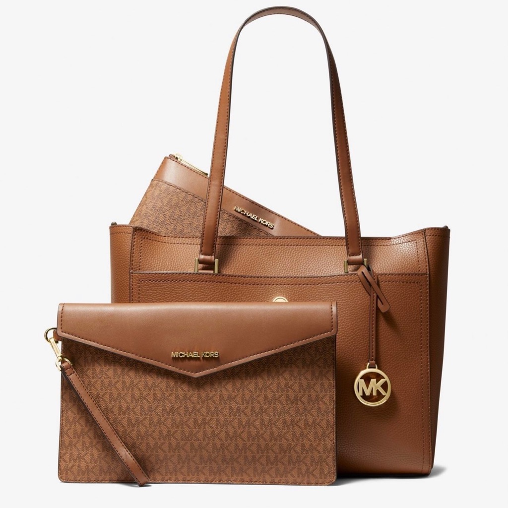Nwt Michael Kors Mk Maisie 3 In 1 Leather Large Tote